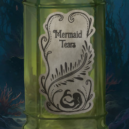 6 Lágrimas de sirena Etiquetas de frascos de poció