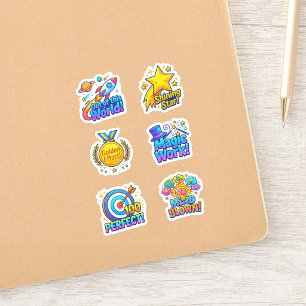 +6 Pegatinas de ánimo para niños (Palabras de maes