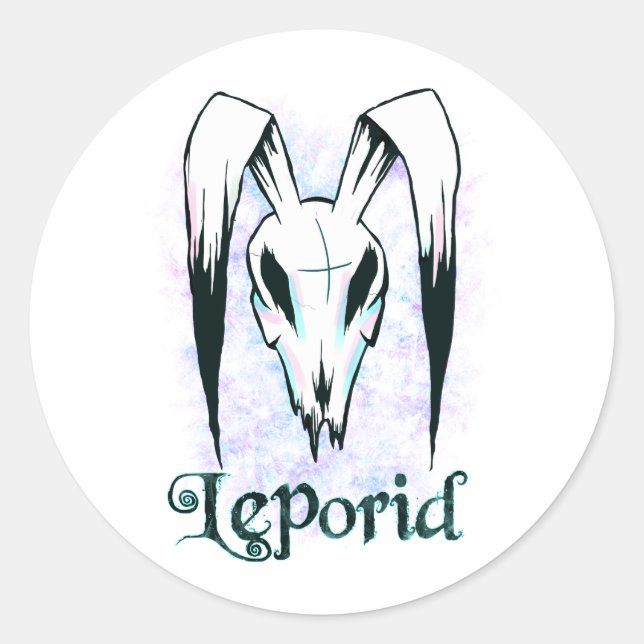 (6 Pegatinas grandes) Logo del conejito de Leporid (Anverso)