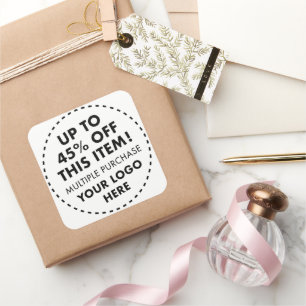 6 Personalizados Pegatinas cuadrados 45% descuento