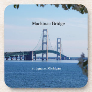 6 posavasos de plástico del puente de Mackinac St