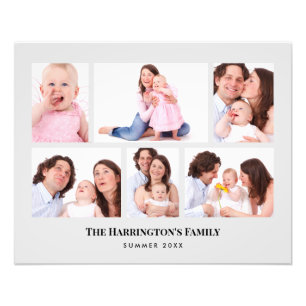 6 secciones Personalizado foto marcos grises Minim