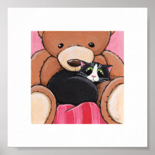6" x 6" gato caprichoso del arte el del gato en