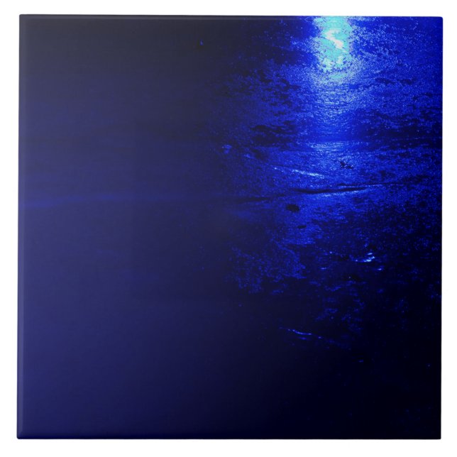 (6" X 6") teja de cerámica grande azul congelada (Frente)
