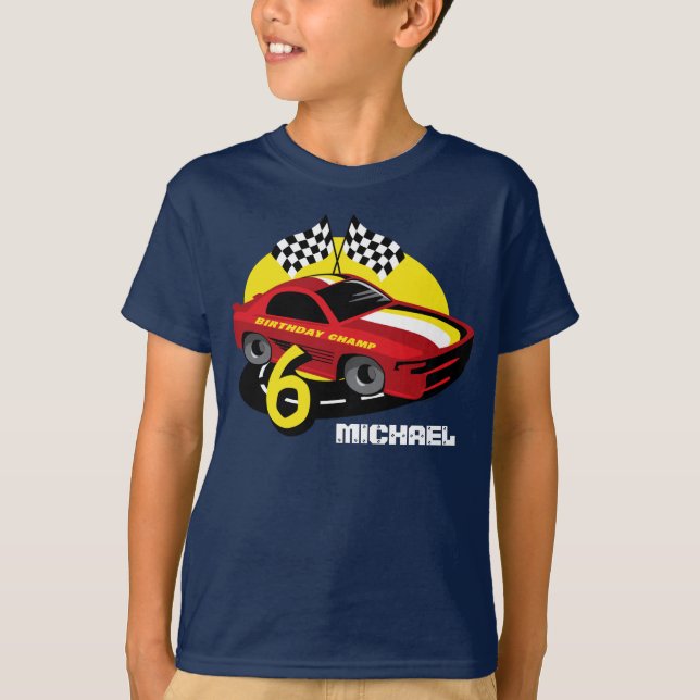 6ta camisa del cumpleaños del coche de carreras (Anverso)
