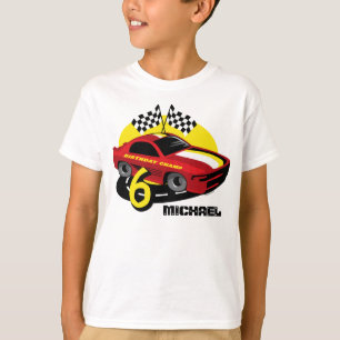 6ta camisa del cumpleaños del coche de carreras