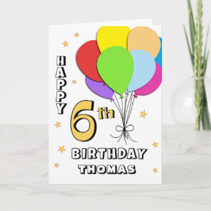 6ta tarjeta de cumpleaños llenada globo