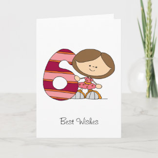 6to cumpleaños - tarjeta de felicitaciones - chica