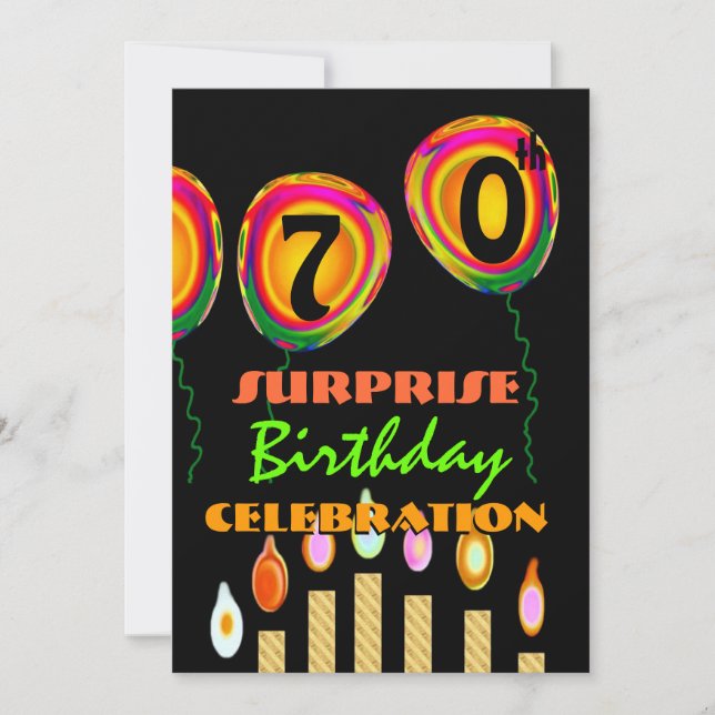 70º - 79º SORPRESA Invitación a fiesta de cumpleañ (Anverso)
