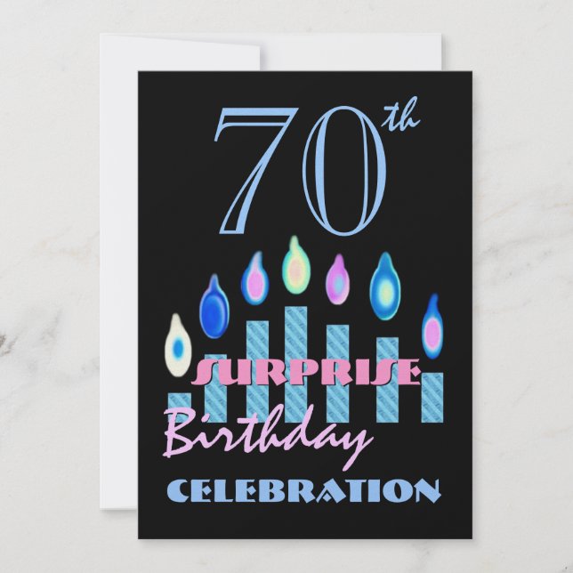 70º - 79º SORPRESA Invitación a fiesta de cumpleañ (Anverso)