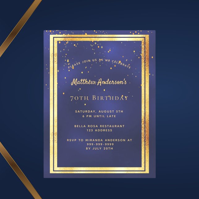 70.ª fiesta de cumpleaños invitación brillante de  (Subido por el creador)