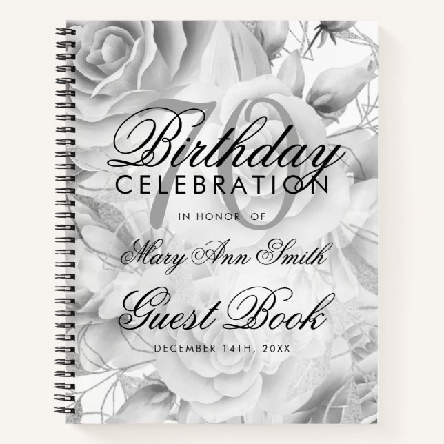 70.ª Fiesta del libro de cumpleaños Floral Silver  (Anverso)