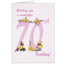 70.ª flor de cumpleaños números decorados