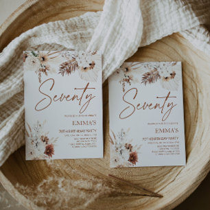 70.ª invitación a cumpleaños Boho Pampas