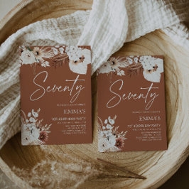 70.ª invitación a cumpleaños Terracotta Boho Pampa