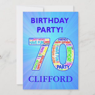 70.ª invitación a fiesta de cumpleaños Añadir un n