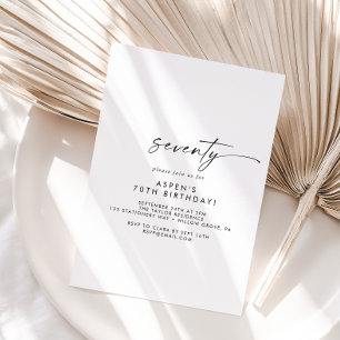 70.ª invitación a la fiesta de cumpleaños