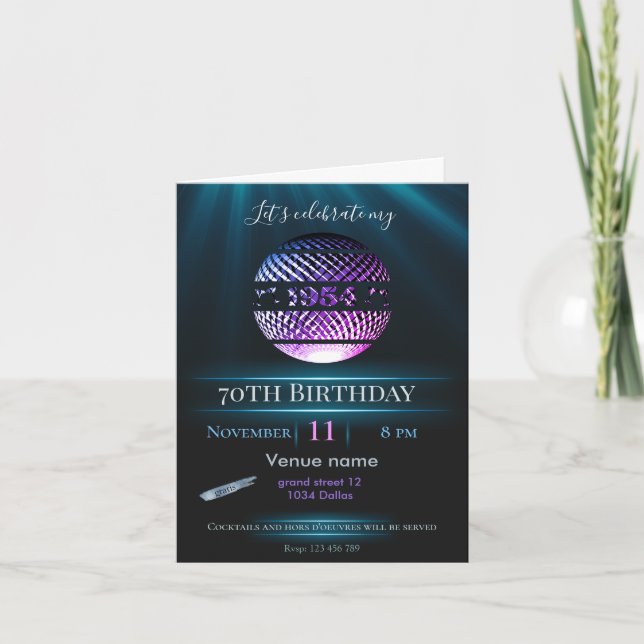 70.ª invitación a la fiesta de cumpleaños (Anverso)