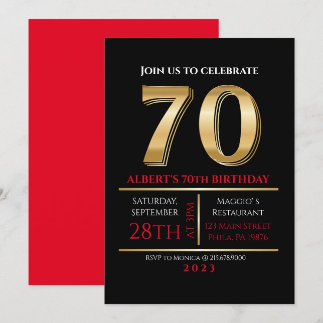 70.ª invitación a la Fiesta Negra de Oro (Anverso / Reverso)