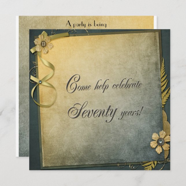 70..ª invitación de cumpleaños (Anverso / Reverso)