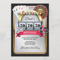 70.ª Invitación de cumpleaños al Casino de cartas 