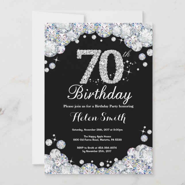 70.ª Invitación de cumpleaños Carbono de plata (Anverso)