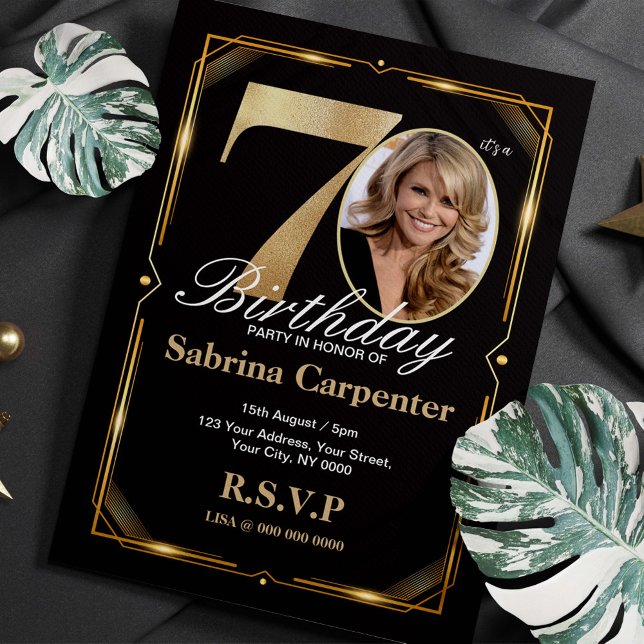 70.ª invitación de cumpleaños con foto (Subido por el creador)