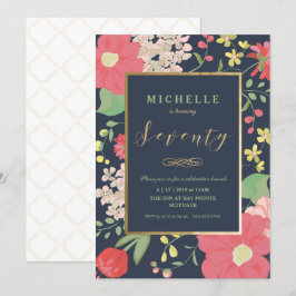 70.ª Invitación de cumpleaños - Elegante Floral - 