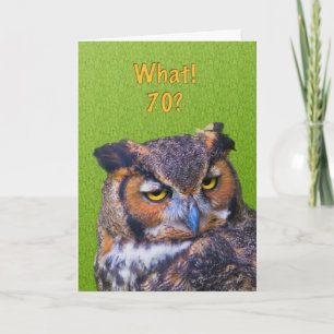 70.ª tarjeta de cumpleaños con gran lechuza