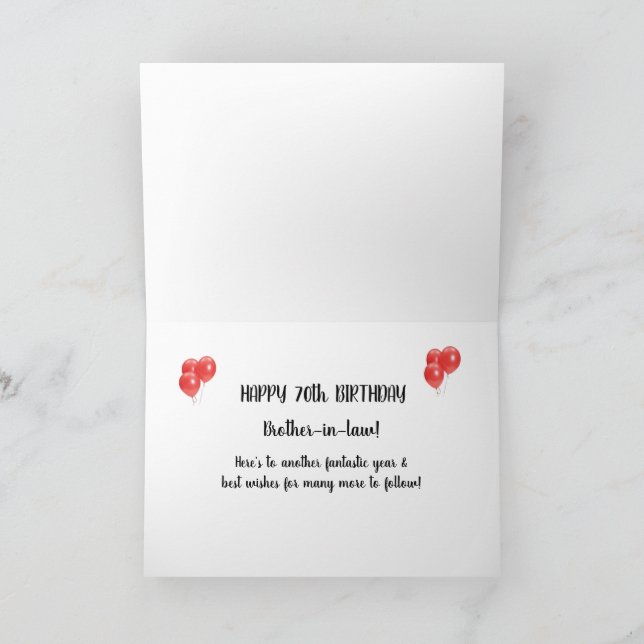 70.ª tarjeta de cumpleaños cuñado (Interior)