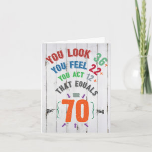 70.ª tarjeta de cumpleaños divertida - Ecuación de