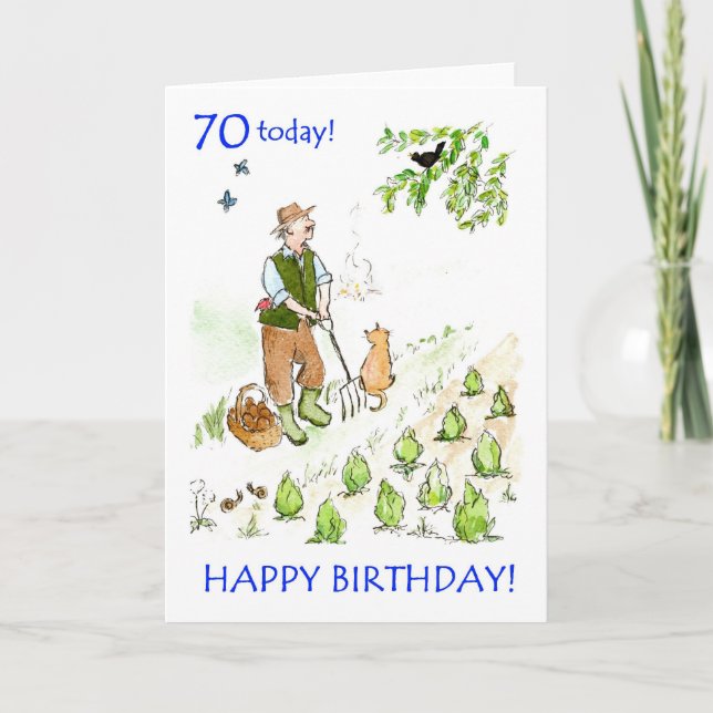 70.ª tarjeta de cumpleaños para un jardinero (Anverso)