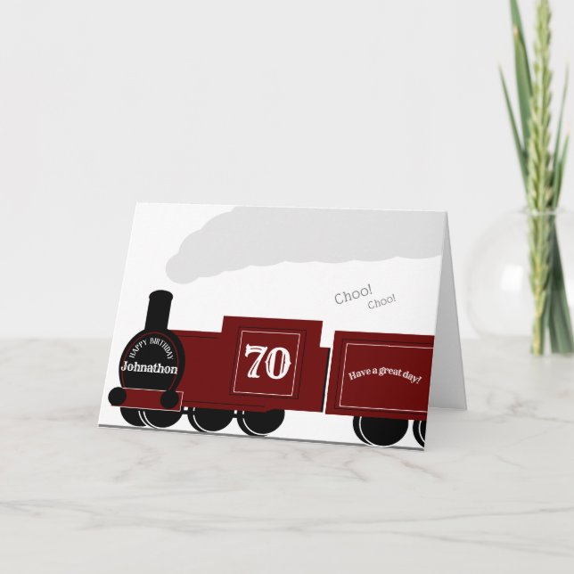 70.ª tarjeta personalizada de cumpleaños del tren  (Anverso)