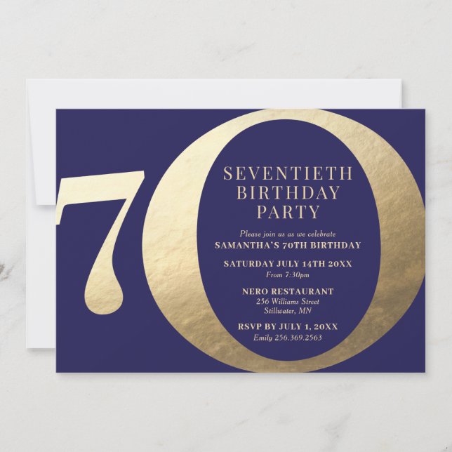 70.º Aniversario Empresarial Invitación (Anverso)