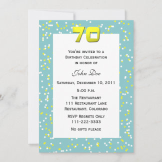 70.º Confetti de la invitación de cumpleaños