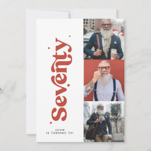 70.º cumpleaños invitación a la moderna y mínima f