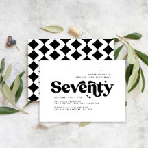 70.º cumpleaños invitación retro moderno mínimo