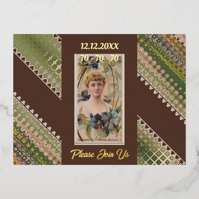 70.º cumpleaños Personalizado Invitación Bellezas  (Anverso)