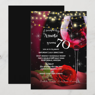 70.º cumpleaños Vino Rojo y Cumpleaños Rosa