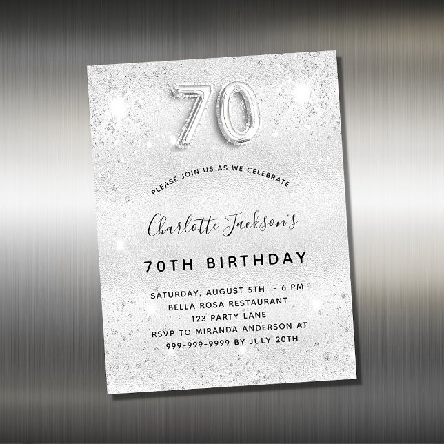 70.º imán de invitación purpurina de plata por cum (Subido por el creador)