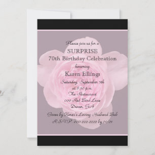 70.º Rosa de invitación a la fiesta de cumpleaños 