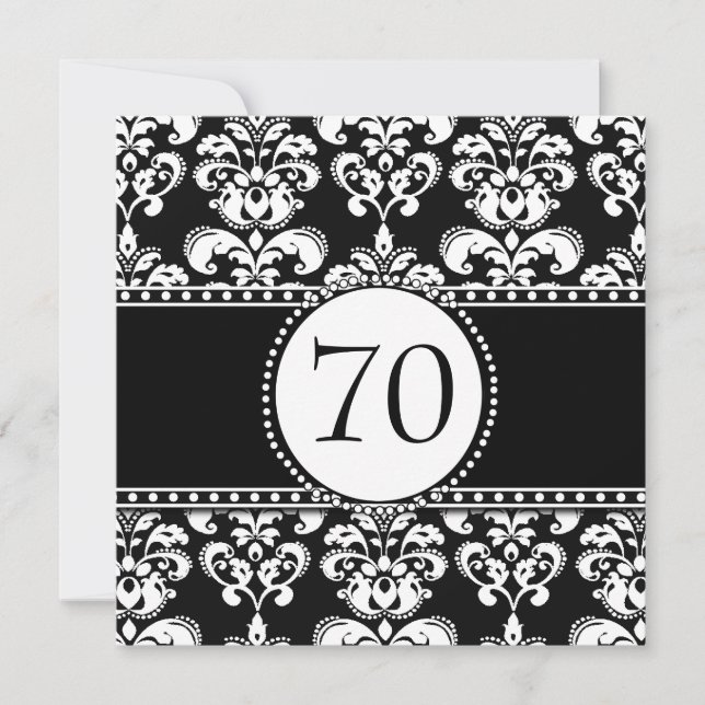 70.a invitación del cumpleaños del damasco blanco (Anverso)