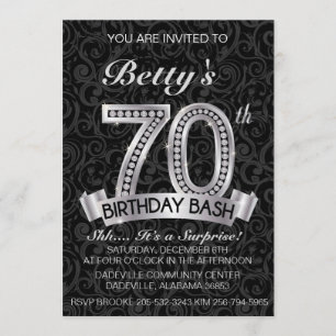 70.a invitación del cumpleaños del diamante