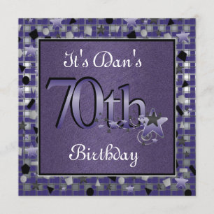 70.a invitación feliz de la fiesta de cumpleaños