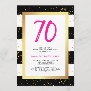 70.a invitación moderna de la fiesta de cumpleaños