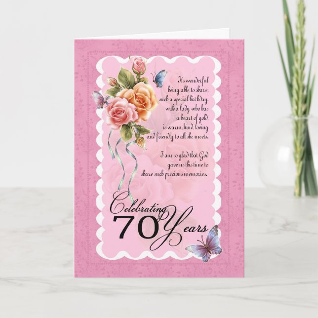 70.a tarjeta de felicitación del cumpleaños - (Anverso)