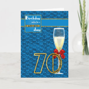 70 Aniversario - Tarjeta Geométrica de Cumpleaños