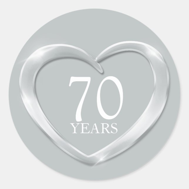70 años pegatina del corazón por el aniversario de (Anverso)