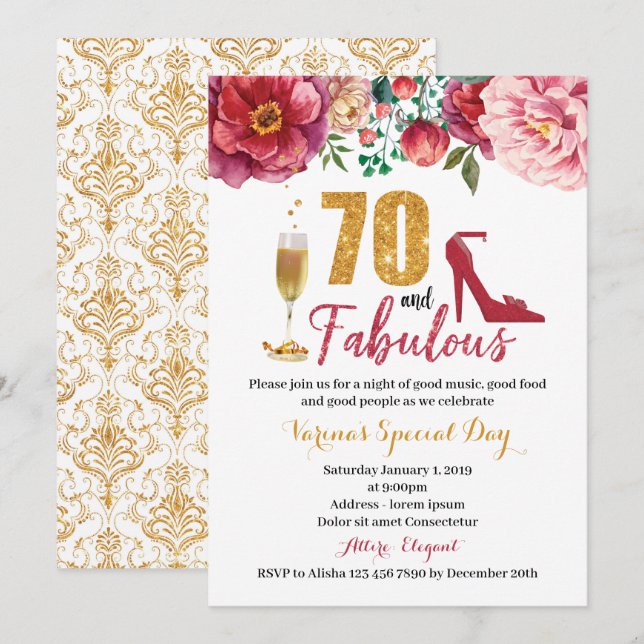 70 años y fabulosa invitación a las mujeres (Anverso / Reverso)