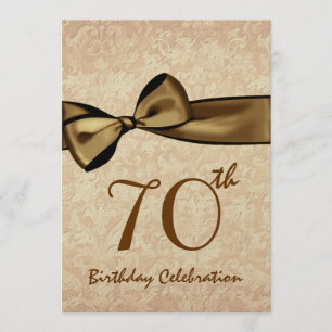 70° cumpleaños invitación a GOLD Bow